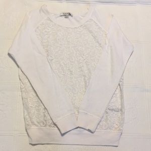 5/$25 Forever 21 Lace Crewneck Sweater